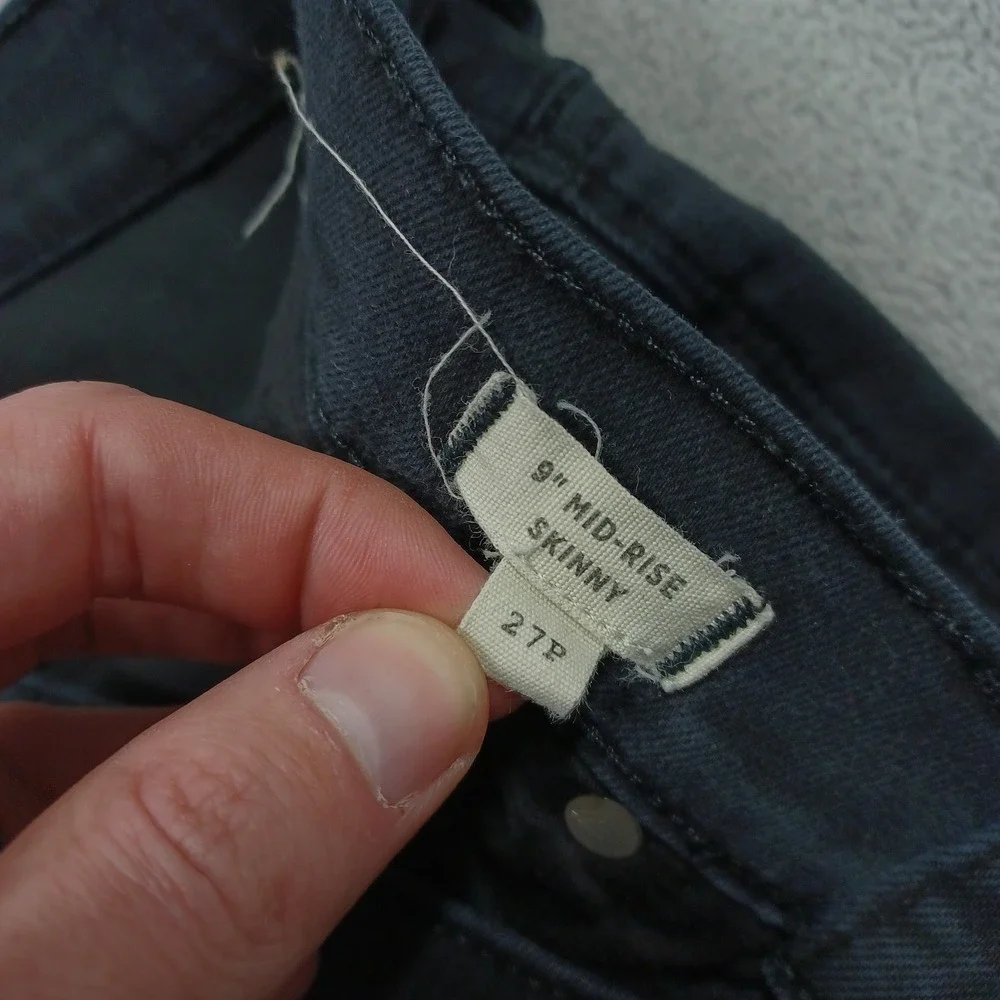 Madewell Jeans Womens 27‎ Petite Black Mid Rise Skinny Preppy Casual